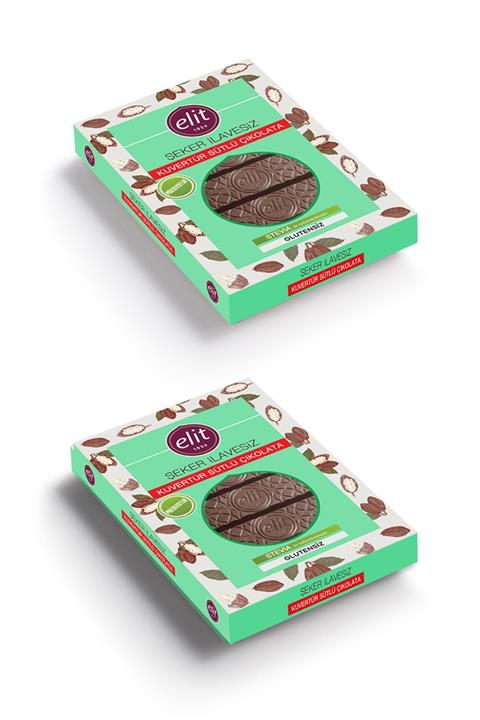 Elit Çikolata Kuvertür Şeker Ilavesiz Ve Prebiyotik Sütlü Çikolata 250g 2'li Set (2X250G) Glutensiz