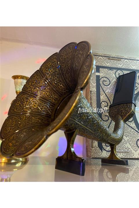 Patavat Metal Gramafon Ses Bombası Nostaljik Gold