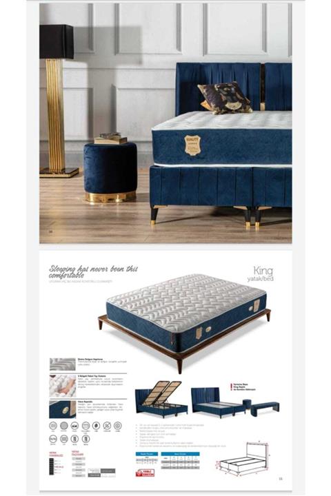 HAMMAK King Baza+başlık+yatak 90*190