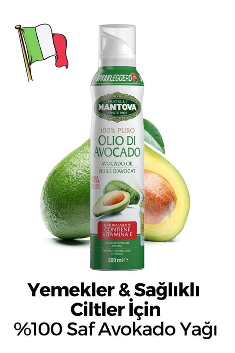 Spray Leggero %100 Saf Avokado Yağı 200 Ml Sprey E Vitamini - Cilt Saç Besleyici Bakım Selülit Masajı ve Yemeklik