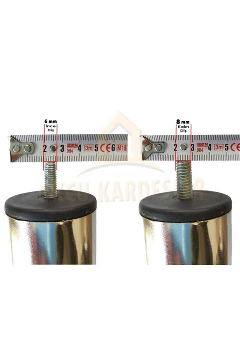 Marka Baza Koltuk Kanepe Ayağı Civatalı 15 Cm (8 Adet) 3/8 Kalın Diş