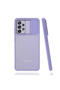 Samsung Cover Station Galaxy A52 Kılıf Slayt Kaydırmalı Kılıf Kamera Korumalı Renkli Silikon Lensi Kılıf