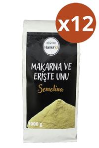 BİOTAR Organik Tarım Ürünleri Hamuriçi Organik Makarna Ve Erişte Unu Semolina 1000 Gr X 12 Adet