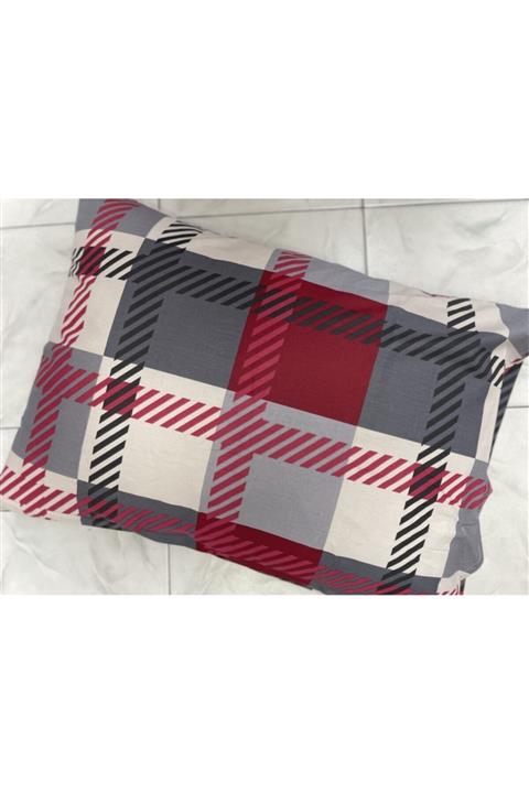 Tekstil Vagonu 2 Li Yastık Kılıfı %100pamuklu Ekose V2