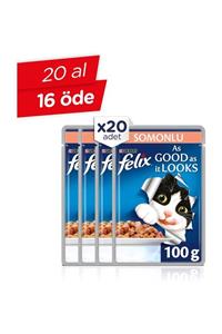 FELIX Somonlu Yetişkin Kedi Pouch 100 gr x 20 Adet