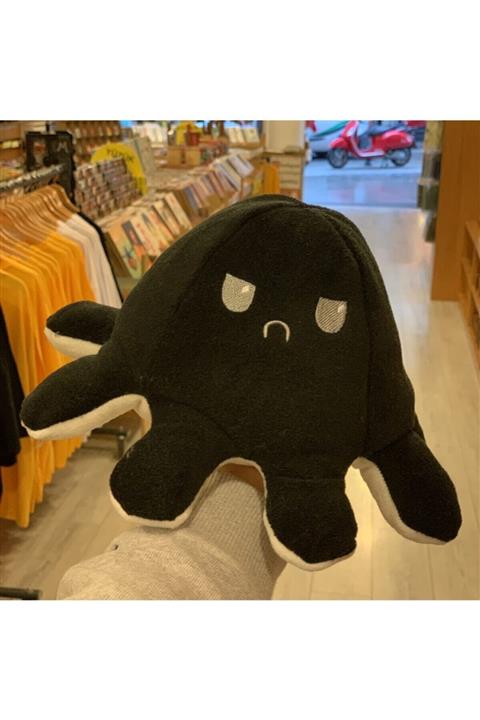 Nanelimonshop Mod Değiştiren Ahtapot Yastık Siyah Beyaz