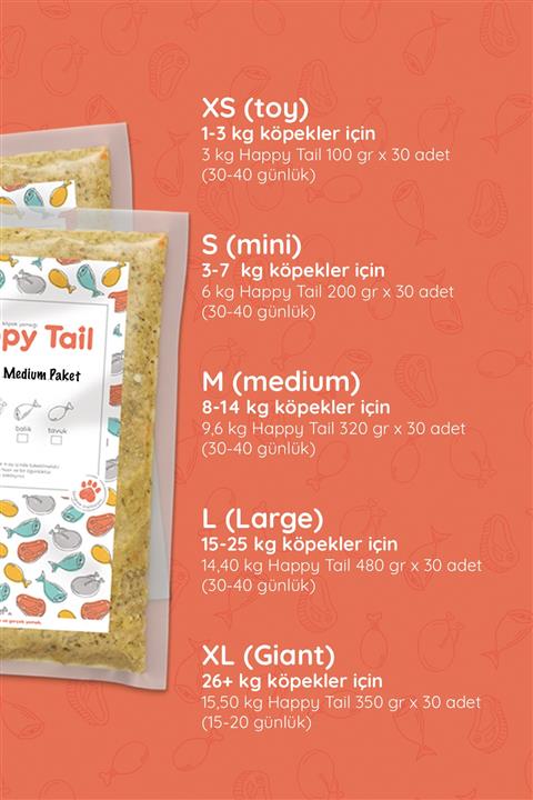 Happy Tail M Paket ( Medium 8-14 Kg Köpekler)