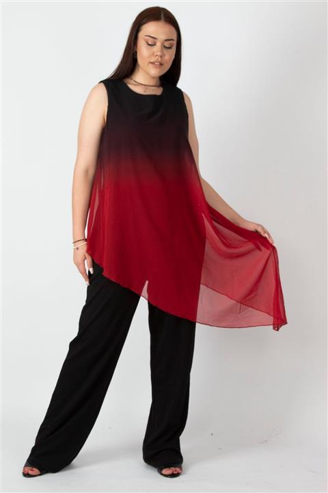 Şans Kadın Siyah Şifon Detaylı Tulum 65N22629