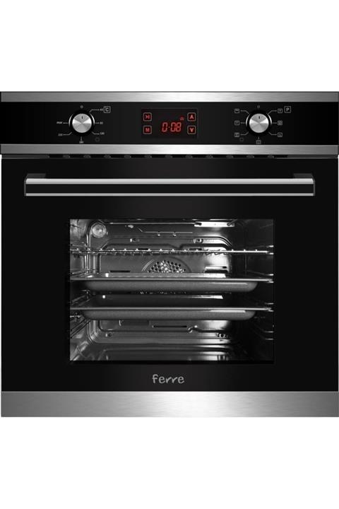 Ferre 8003 Siyah Inox Panel 8 Fonk Turbo Digital Fırın