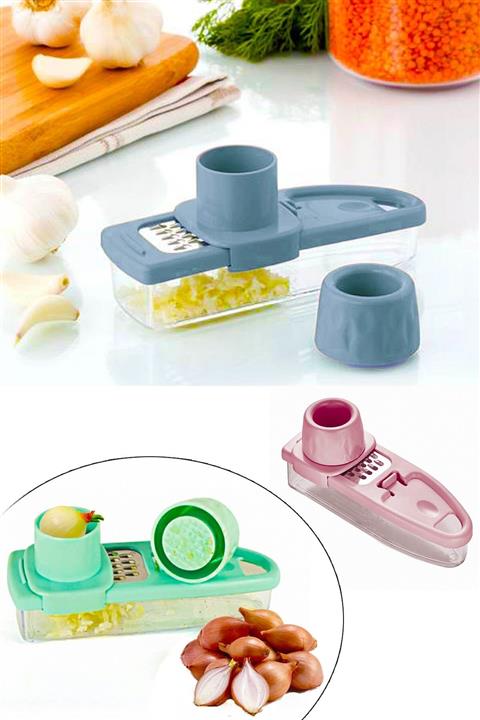 GAT Shop Hazneli Sarımsak Rendesi Soğan Sarımsak Doğrayıcı Ezici Mutfak Gereci Aksesuar