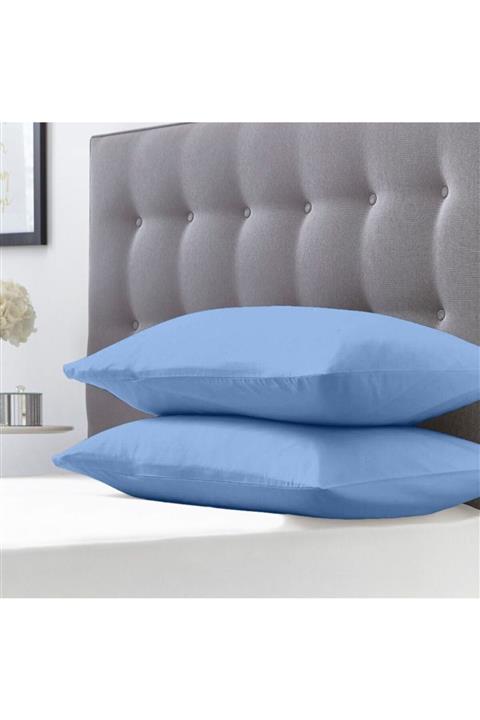 ayhan home ev tekstili Koyu Mavi Pamuklu 2'li Yastık Kılıfı 50x70 Cm