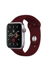 Cimricik Apple Watch Kordon 2 3 4 5 6 Se Seri 38 Mm Ve 40 Mm Silikon Kordon Kayış - Bordo