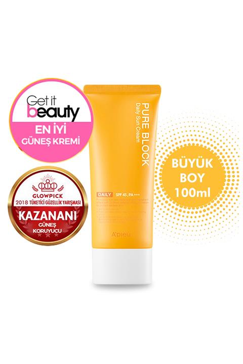 Missha Parlama Yapmayan Güneş KoruyucuSPF45/PA+++ 100ml APIEU Pure Block Daily Natural SunCream