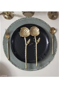 LOVYCO Çiçek Şeklinde Metal Salata Servis Kaşıkları