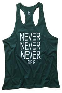 BLUU Erkek Yeşil Renk Fitness Gym Tank Top Sporcu Atleti Nevernever