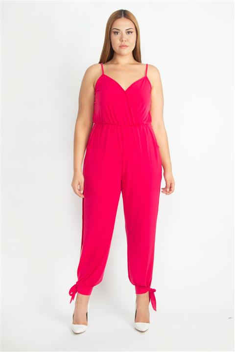 Şans Kadın Fujya Askılı Anvelop Yakalı Yan Yırtmaçlı Tulum 65N20089