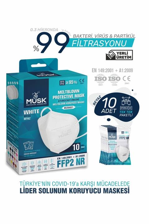 Musk Ffp2 Maske Meltblowlu Ce Ve Iso Belgeli - 30 Adet