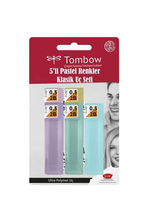 Tombow 0,5mm 2b Pastel Renkler 5'li Tüp Uç (min) Seti