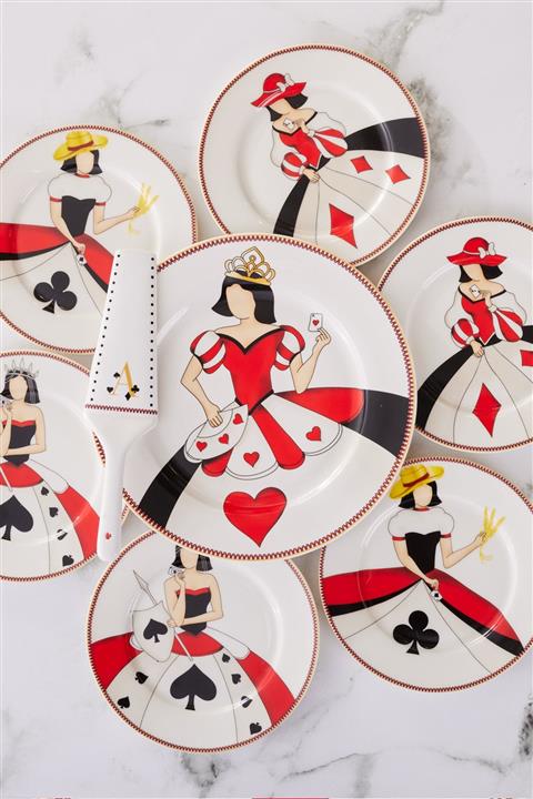 Karaca Kupa Kızı 8 Parça Pasta Takımı