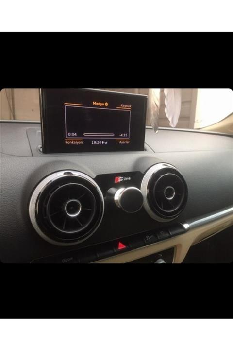 Universal Audi A3 8v Sline Pleksi Siyah Özel Tasarım Mıknatıslı Telefon Tutucu 2013-2020 Model Uyumlu