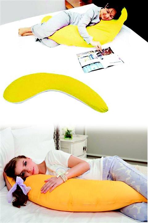 ulbay home collection Hamileler Için Özel Yarım Boy Hamile Yastığı Sarı