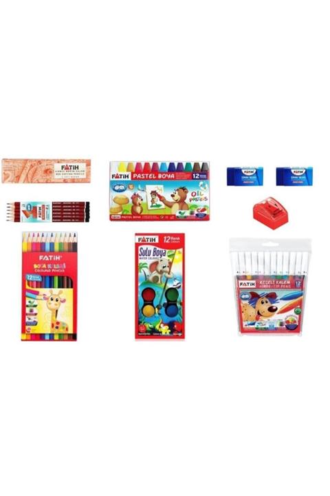 Fatih 9 Parça Okul Ve Boyama Seti