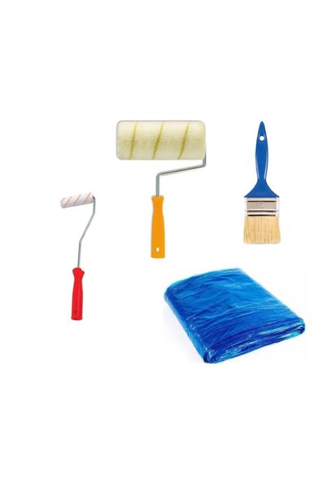 CNK Profesyonel Boyacı Rulo Fırça Seti 4 Parça Boya Badana Seti 25 Cm