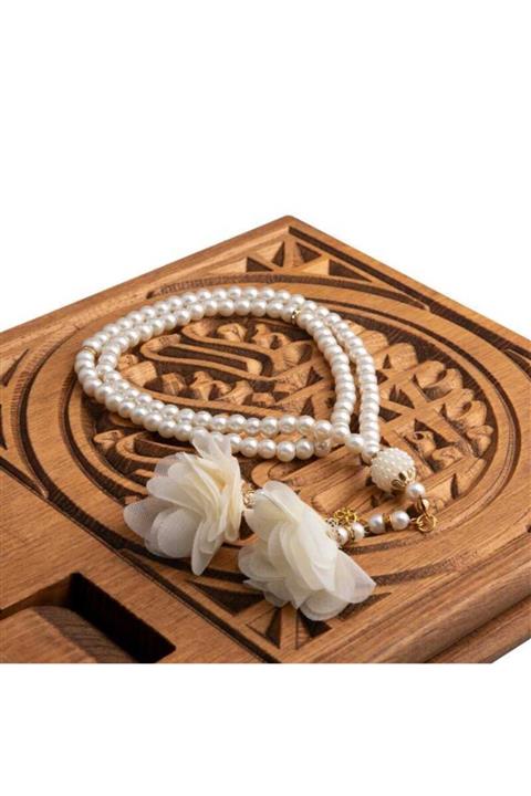 Hayrat Neşriyat Gül Püsküllü Tesbih Krem (99lu - 6mm)