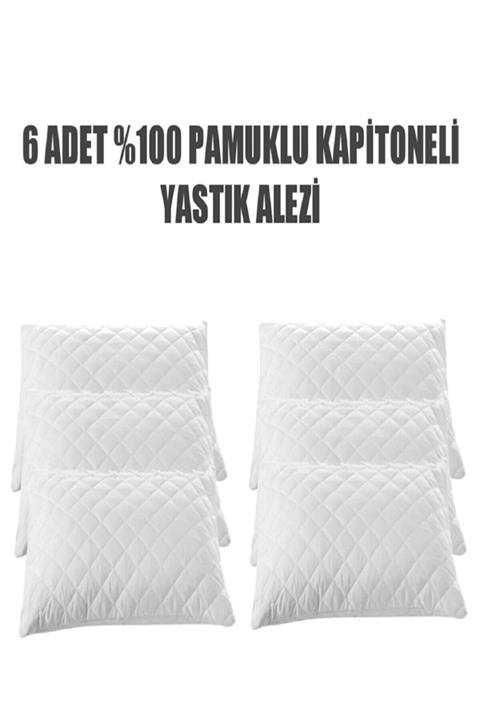 VentiSette 6 Adet Kapitoneli Fermuarlı Yastık Koruyucu Alez