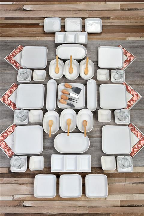 EvimSepette Modern 53 Parça Seramik Kahvaltı Takımı
