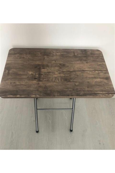 Ars Kahverengi Ahşap Katlanabilir Yemek Masası 50x80