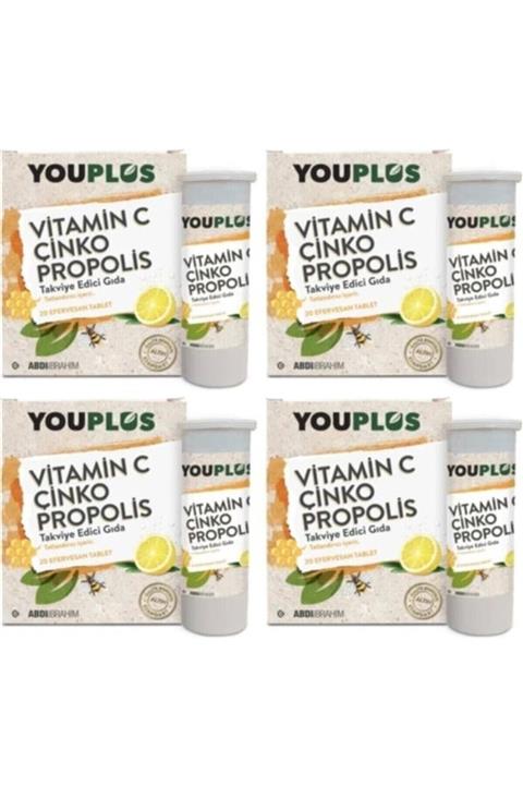 Youplus C Çinko Propolis 20 Efervesan Tablet 4'lü Vitamin