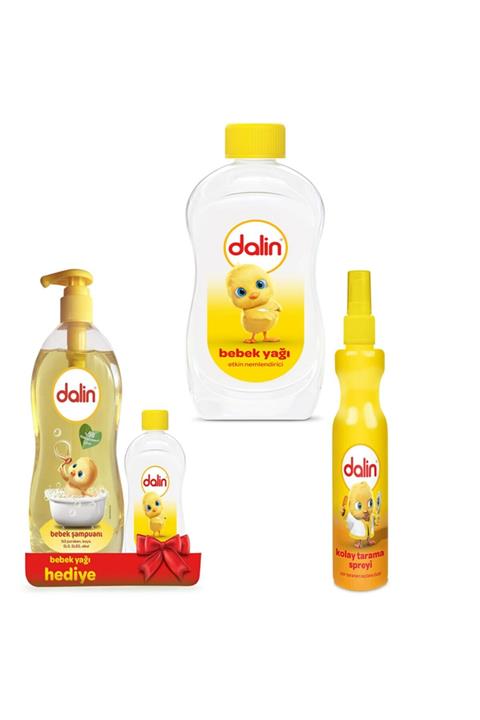 Dalin Şampuan Kremli Kolay Tarama 700 ml Yağ + Bebe Yağı 300 ml + Kolay Tarama Spreyi 200 ml