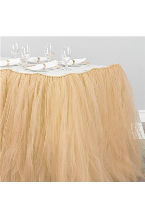 AKTEZEL Tütü Masa Eteği Gold