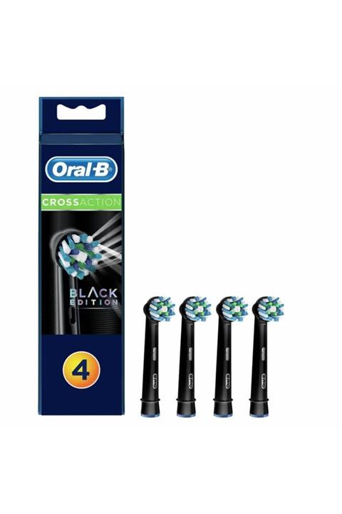 OralB Cross Action Black Edition Siyah 4'lü Diş Fırçası Yedek Başlık