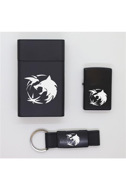ELALAZER The Witcher Metal Sigara Kutusu, Zippo Çakmak Ve Anahtarlık Seti - 2