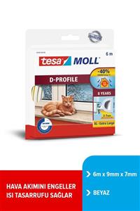 Tesa Tesamoll D-Profil  Kapı Pencere İzolasyon Bandı, 6mx9mmx7mm, Beyaz