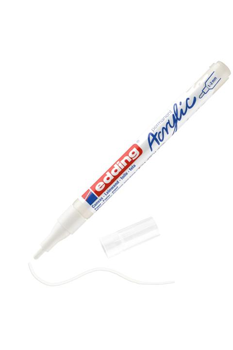 Edding 5300 Ince Uçlu Akrilik Markör 1-2 Mm Yuvarlak Uç - Trafik Beyaz