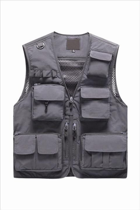 MONTANA TAKTİKAL Gri Renk Haki Çok Amaçlı Ve Nefes Alan Hızlı Kuruyan Çok Ceplı 5.11 Model Outdoor Yelek