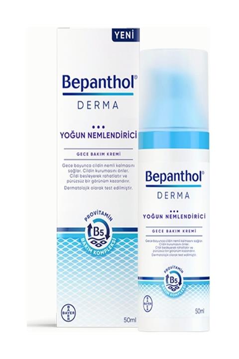 Bepanthol Derma Yoğun Nemlendirici Gece Bakım Kremi 50ML l Provitamin B5 Bakım Kompleksi