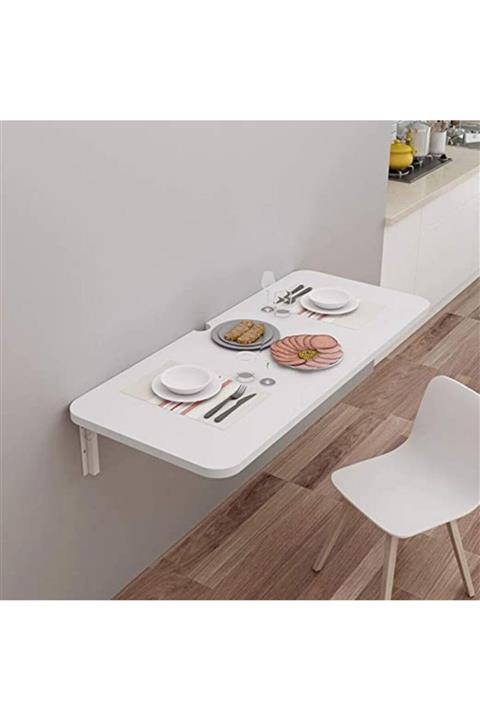 Kydonia Home 40x65 Cm Mdf Lam Oval Köşeli Duvara Monte Katlanır Masa