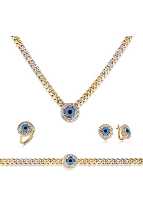 Ema Jewellery Taşlı Nazar Boncuklu Gurmet Set
