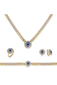 Ema Jewellery Taşlı Nazar Boncuklu Gurmet Set