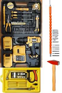 JİMATSU 24 V Setli 30 Parça Metal Şanzumanlı Şarjlı Matkap Testere Çekiç