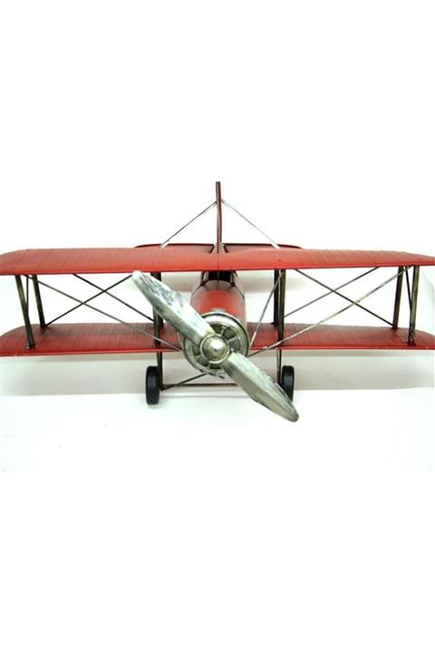 ASVASHOP Dekoratif Metal Uçak Çift Kanatlı Biblo Dekoratif Hediyelik