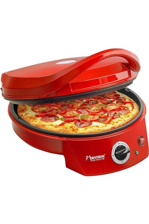 bestron Izgaralı Pizza Fırını, Viva Italia, Üst Ve Alt Isıtma, Maks. 180 °c, 1800 W, Kırmızı