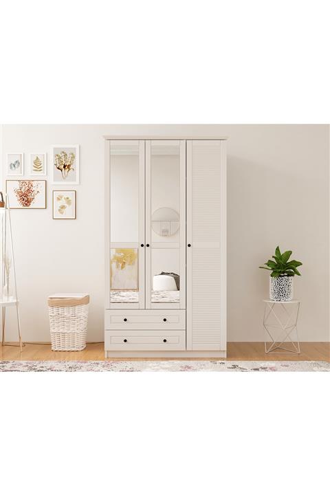 Rabi Diva Country 3 Kapak 2 Çekmeceli Aynalı Gardırop