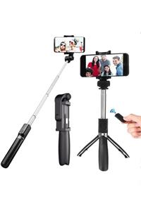 AyazTech Tripod Selfie Çubuğu Bluetooth Selfie Stick Siyah