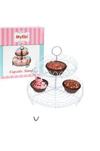 Eminonutoptanci Metal Cupcake Standı 2 Katlı Beyaz Kek Standı