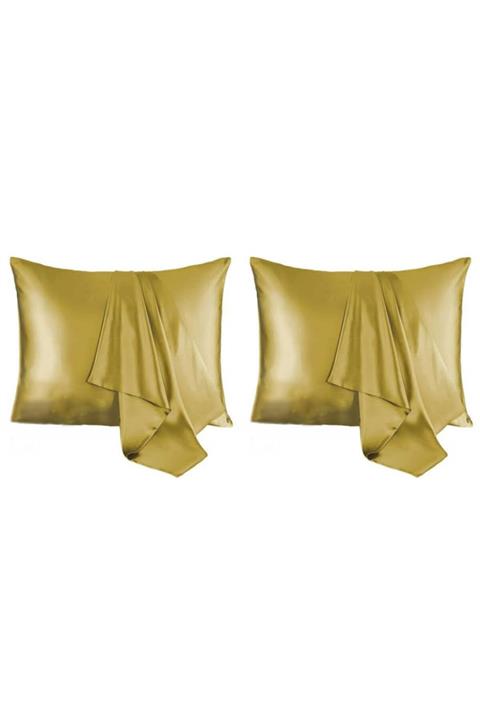 pistore Zeytin Yeşili Ipek Saten Yastık Kılıfı 50 X 70 2'li